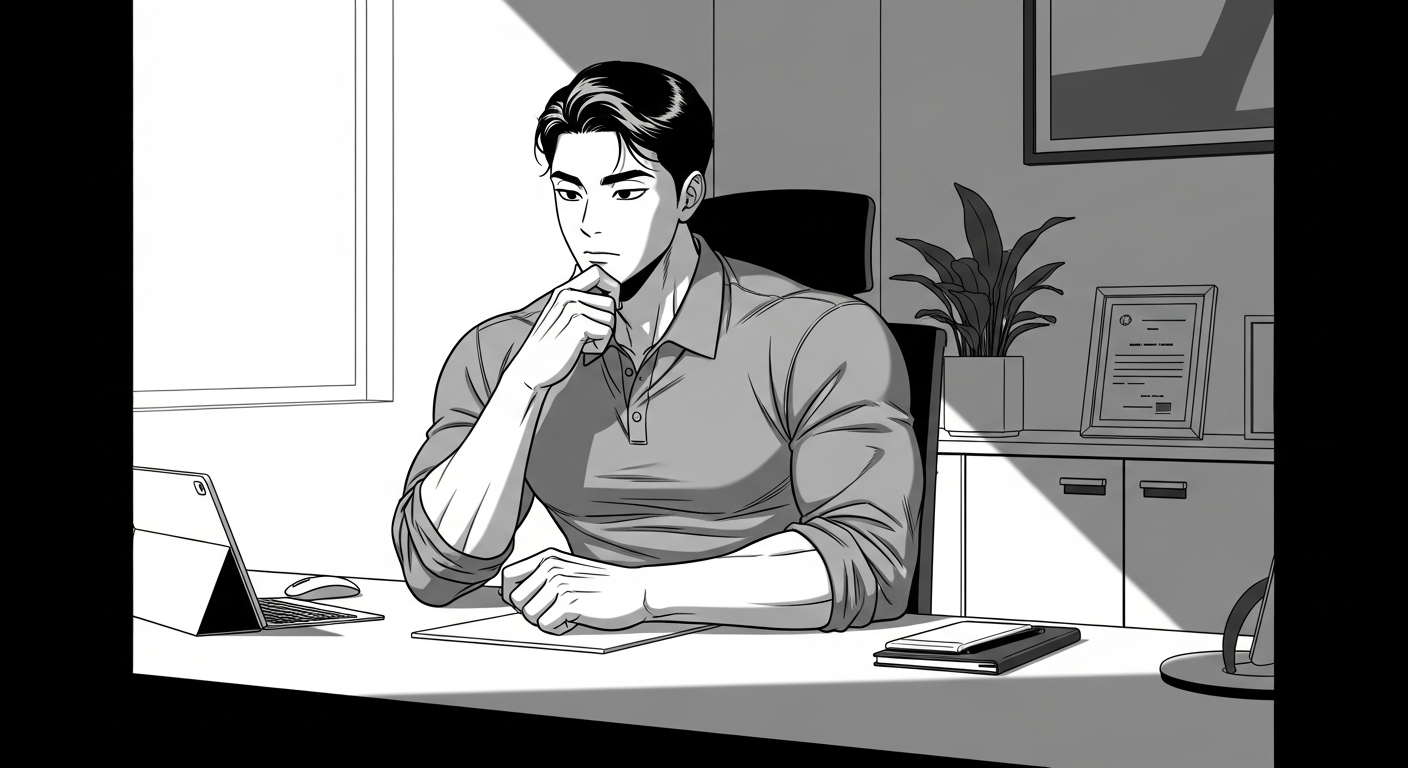 Black-and-white comic illustration of a trainer pricing their services