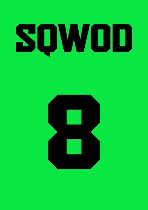 Sqwod Lite Membership featuring the number 8 on a vibrant green background for exclusive gym sessions.