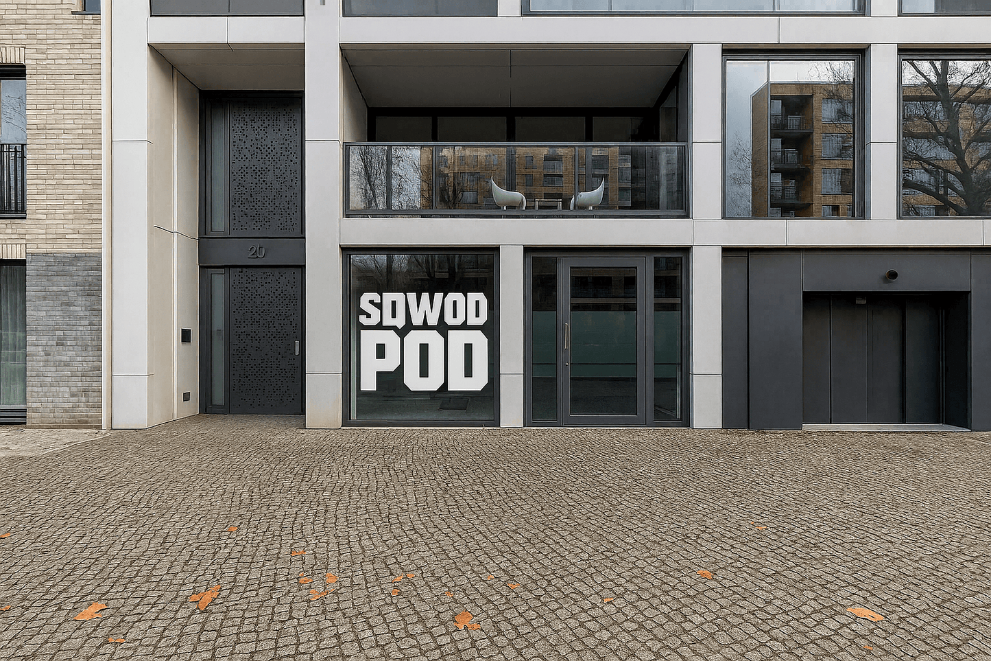 Exterior view of the Sqwod Pod gym at Kollwitzstraße 20, offering private, focused workouts in a clean space.
