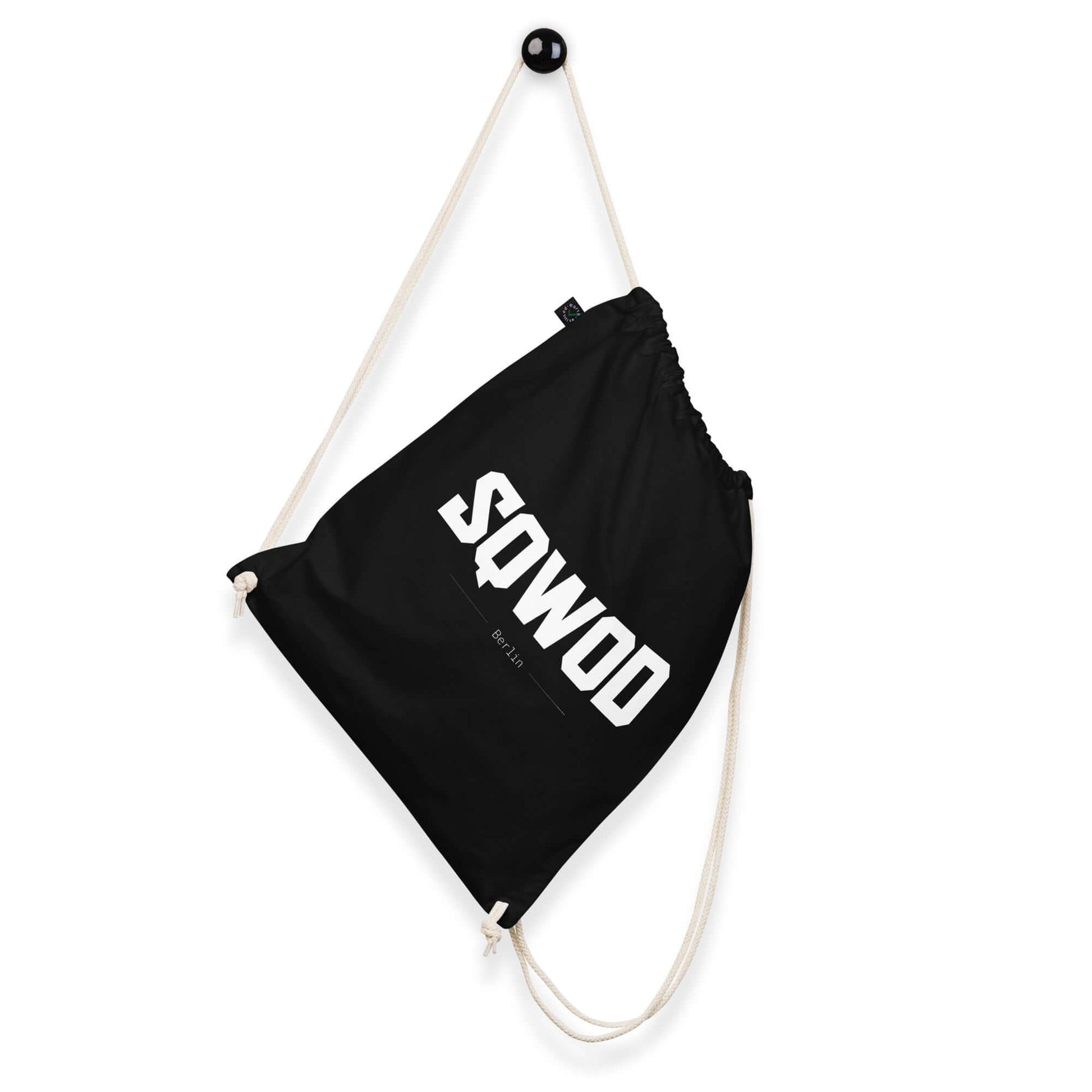 Organic cotton drawstring bag.